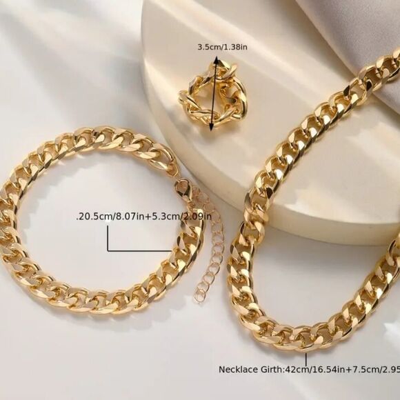 3-Piece Chunky Chain Jewelry Set - Picture 3 of 10